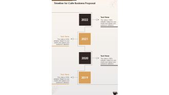 Timeline For Cafe Business Proposal One Pager Sample Example Document