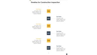Timeline For Construction Inspection One Pager Sample Example Document