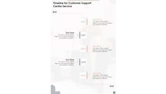 Timeline For Customer Support Centre Service One Pager Sample Example Document