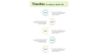 Timeline For Employee Shuttle Bid One Pager Sample Example Document