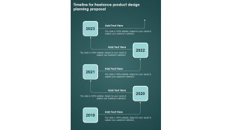 Timeline For Freelance Product Design Planning Proposal One Pager Sample Example Document
