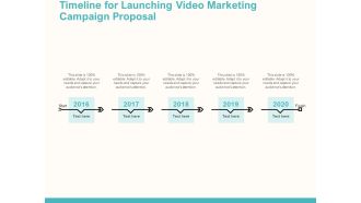 Timeline For Launching Video Marketing Campaign Proposal Ppt Ideas Visuals PDF
