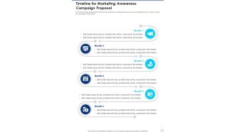 Timeline For Marketing Awareness Campaign Proposal One Pager Sample Example Document