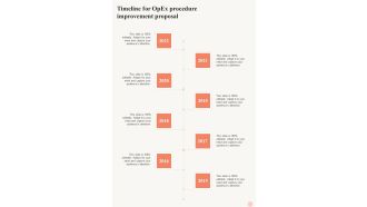 Timeline For Opex Procedure Improvement Proposal One Pager Sample Example Document