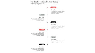 Timeline For Post Construction Cleanup Contractor Proposal One Pager Sample Example Document