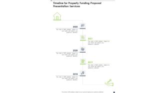 Timeline For Property Funding Proposal Presentation Services One Pager Sample Example Document