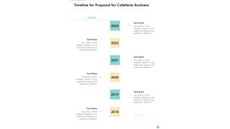 Timeline For Proposal For Cafeteria Business One Pager Sample Example Document
