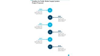 Timeline For Public Water Supply System Project Proposal One Pager Sample Example Document