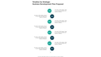 Timeline For Strategic Business Development Plan Proposal One Pager Sample Example Document