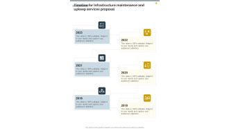 Timeline Infrastructure Maintenance Upkeep Services Proposal One Pager Sample Example Document