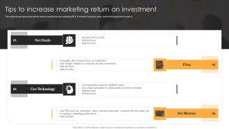 Tips To Increase Marketing Return On Investment Icons PDF