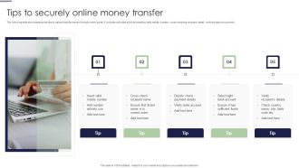 Tips To Securely Online Money Transfer Ppt PowerPoint Presentation File Visual Aids PDF