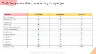Tools For Personalized Marketing Campaigns Developing Promotional Strategic Plan For Online Marketing Structure PDF