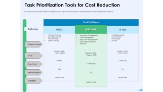Tools For Prioritization Task Prioritization Tools For Cost Reduction Ppt PowerPoint Presentation Portfolio Graphics Design PDF