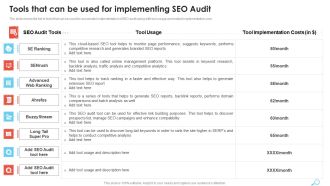 Tools That Can Be Used For Implementing SEO Audit Portrait PDF