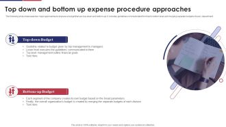 Top Down And Bottom Up Expense Procedure Approaches Ppt Inspiration Design Inspiration PDF