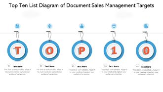Top Ten List Diagram Of Document Sales Management Targets Ppt PowerPoint Presentation Infographics Examples PDF