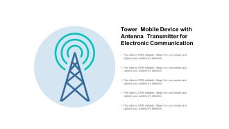 Tower Mobile Device With Antenna Transmitter For Electronic Communication Ppt PowerPoint Presentation File Background Image