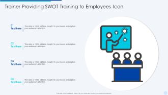 Trainer Providing SWOT Training To Employees Icon Introduction PDF