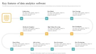Transformation Toolkit Competitive Intelligence Information Analysis Key Features Of Data Analytics Software Elements PDF