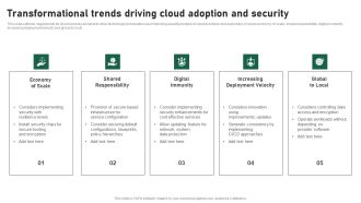 Transformational Trends Driving Cloud Adoption And Security Clipart PDF