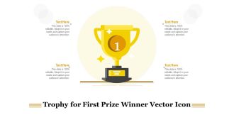 Trophy For First Prize Winner Vector Icon Ppt PowerPoint Presentation Model Graphics Design PDF