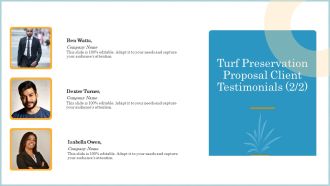 Turf Preservation Proposal Client Testimonials Company Name Ppt Infographic Template Layout PDF