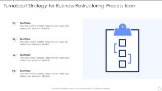 Turnabout Strategy For Business Restructuring Process Icon Portrait PDF