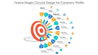 Twelve Stages Circular Design For Company Profile Ppt PowerPoint Presentation Gallery Example PDF