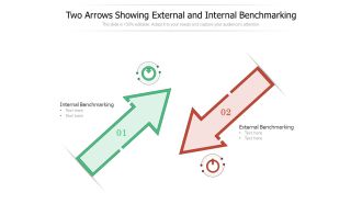 Two Arrows Showing External And Internal Benchmarking Ppt PowerPoint Presentation Inspiration Guide PDF