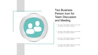 Two Business Person Icon For Team Discussion And Meeting Ppt Powerpoint Presentation Layouts Clipart