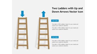 Two Ladders With Up And Down Arrows Vector Icon Ppt PowerPoint Presentation Infographics Smartart PDF