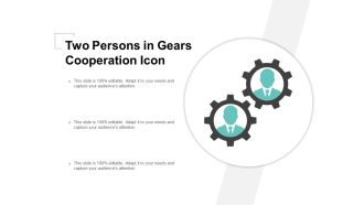Two Persons In Gears Cooperation Icon Ppt PowerPoint Presentation File Elements