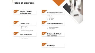 UI Software Design Table Of Contents Ppt Model Information PDF
