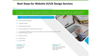 UX Design Services Next Steps For Website UI UX Design Services Formats PDF