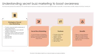 Understanding Secret Buzz Marketing To Boost Awareness Pictures PDF