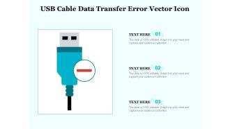 Usb Cable Data Transfer Error Vector Icon Ppt PowerPoint Presentation Infographics Influencers PDF