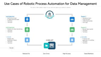 Use Cases Of Robotic Process Automation For Data Management Ppt PowerPoint Presentation Icon Portfolio PDF