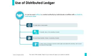 Use Of Distributed Ledger Ppt PowerPoint Presentation Infographics Graphics Tutorials
