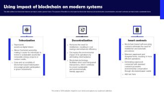 Using Impact Of Blockchain On Modern Systems Template PDF