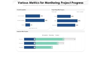 Various Metrics For Monitoring Project Progress Ppt PowerPoint Presentation File Example Topics PDF