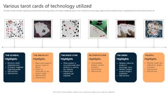 Various Tarot Cards Of Technology Utilized Ppt Layouts Slide PDF