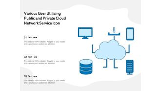 Various User Utilizing Public And Private Cloud Network Service Icon Ppt PowerPoint Presentation Model Visuals PDF