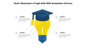 Vector Illustration Of Light Bulb With Graduation Hat Icon Ppt PowerPoint Presentation Model Slide Portrait