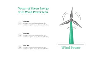 Vector Of Green Energy With Wind Power Icon Ppt PowerPoint Presentation File Images PDF