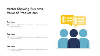 Vector Showing Business Value Of Product Icon Ppt PowerPoint Presentation File Slide Download PDF