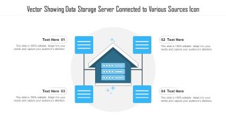 Vector Showing Data Storage Server Connected To Various Sources Icon Ppt PowerPoint Presentation File Guide PDF
