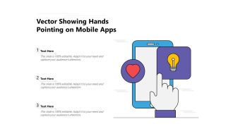Vector Showing Hands Pointing On Mobile Apps Ppt PowerPoint Presentation Pictures Background PDF
