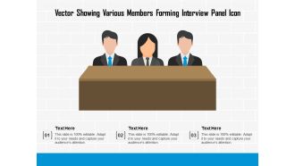 Vector Showing Various Members Forming Interview Panel Icon Ppt PowerPoint Presentation Summary Slide Download PDF