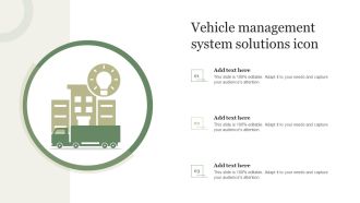 Vehicle Management System Solutions Icon Elements PDF
